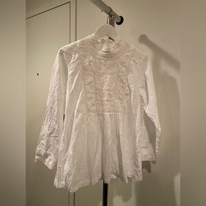 White High-Neck Lace Blouse